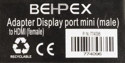 Переходник HDMI miniDisplayPort (m) - HDMI (f), 0.2м, белый - фото 5 - id-p220450965