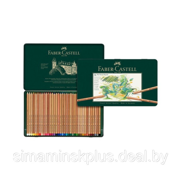 Пастель сухая художественная в карандаше набор Faber-Castell PITT® 36 цветов, в металлической коробке - фото 1 - id-p220977008
