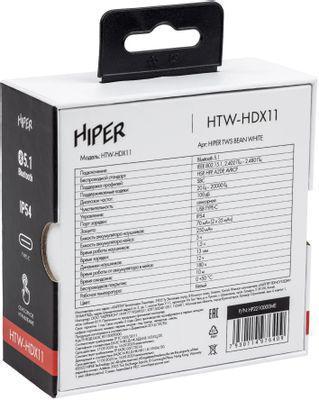 Наушники HIPER TWS Bean HDX11, Bluetooth, внутриканальные, белый [htw-hdx11] - фото 3 - id-p220451169