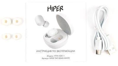 Наушники HIPER TWS Bean HDX11, Bluetooth, внутриканальные, белый [htw-hdx11] - фото 10 - id-p220451169