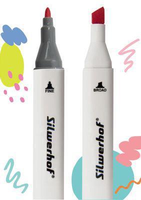 Набор маркеров для скетчинга Silwerhof 80 цвет., 1-7 мм, двойной пишущий наконечник - фото 3 - id-p220451323