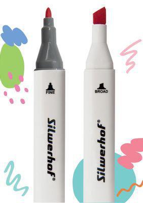 Набор маркеров для скетчинга Silwerhof 60 цвет., 1-7 мм, двойной пишущий наконечник - фото 2 - id-p220451324