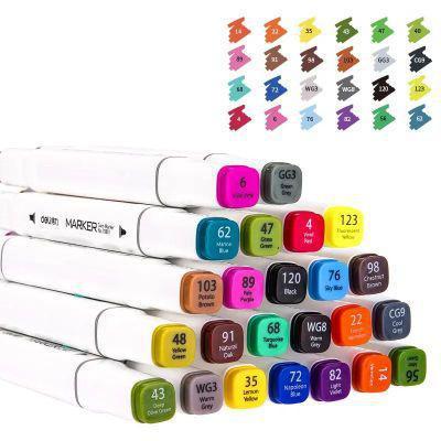 Набор маркеров для скетчинга DELI 70801-24, 24 цвет., двойной пишущий наконечник - фото 2 - id-p220451331