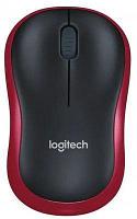 Мышь Logitech M186, оптическая, беспроводная, USB, черный и красный [910-004133]