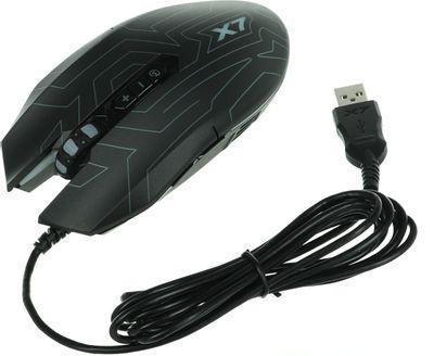 Мышь A4TECH X77, игровая, оптическая, проводная, USB, черный [x77 (maze)] - фото 1 - id-p220451462