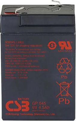 Аккумуляторная батарея для ИБП CSB GP645 6В, 4.5Ач - фото 1 - id-p220590145