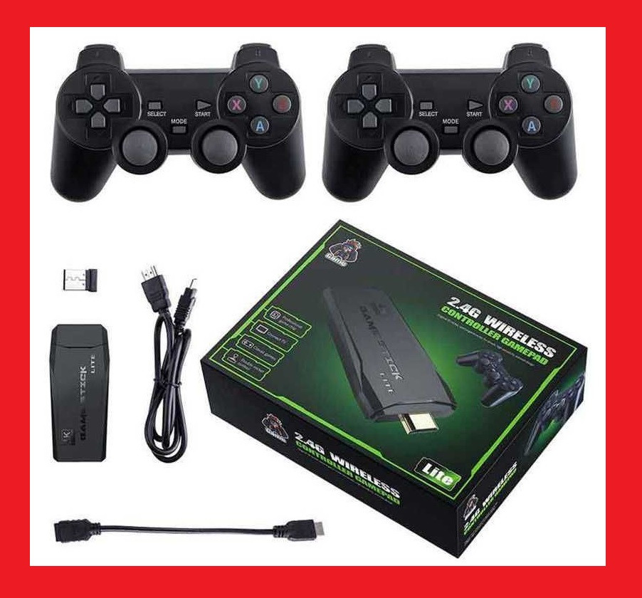 Игровая приставка Game Stick Lite 4К HDMI 64Gb 10000+ 2 беспроводных джойстика - фото 1 - id-p220979013