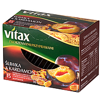 Чай "Vitax", 15 пакетиков x2 г, фруктовый, с вкусом сливы и кардамоном