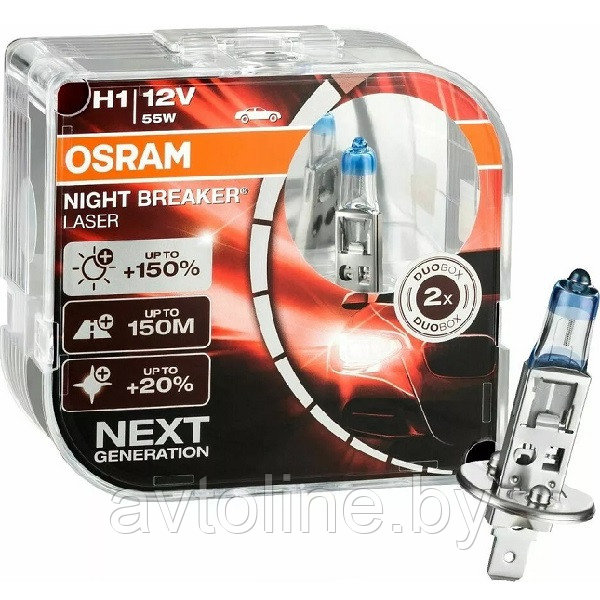 Автомобильные лампы H1 OSRAM 12V NBL +150% (комплект 2шт)  64150NL-HCB