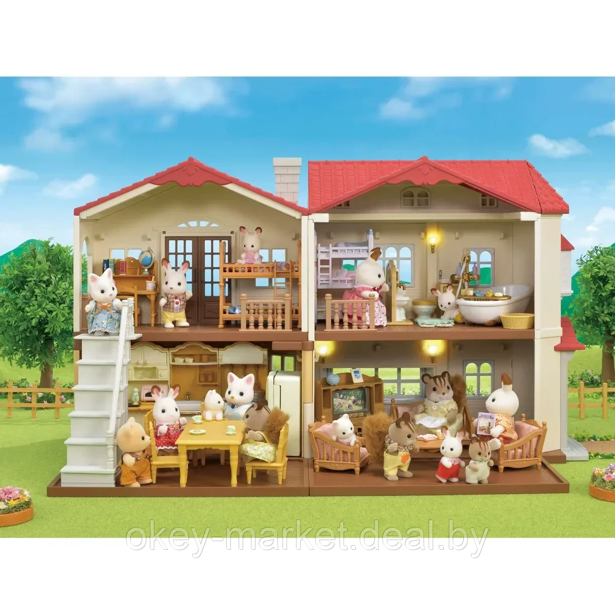 Детский игровой набор Sylvanian Families Большой дом с Шоколадными кроликами 5383 - фото 6 - id-p220980474