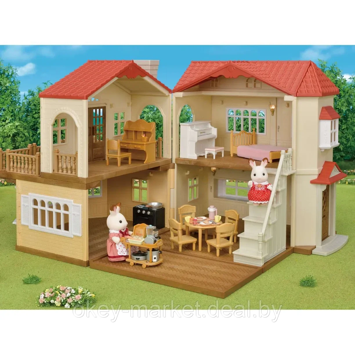 Детский игровой набор Sylvanian Families Большой дом с Шоколадными кроликами 5383 - фото 9 - id-p220980474