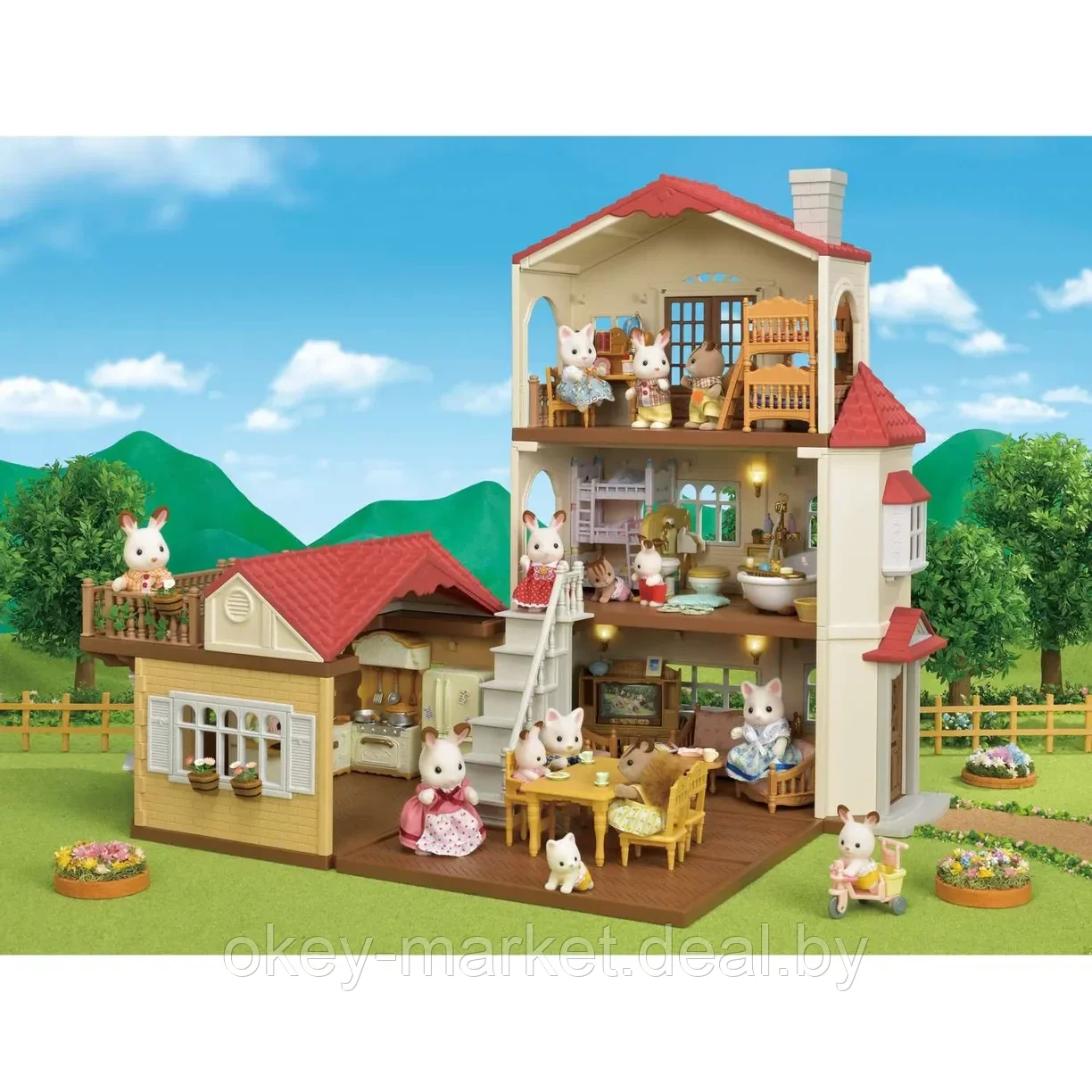 Детский игровой набор Sylvanian Families Большой дом с Шоколадными кроликами 5383 - фото 10 - id-p220980474