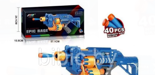 Детский игрушечный автомат бластер G2 пистолет на поролоновых пулях механический, игровое оружие для детей - фото 3 - id-p220982511
