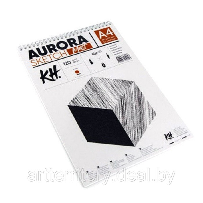 Блок для набросков Aurora Smooth and Matt, А4, 120 г/м2, 15 листов, целлюлоза 100% - фото 1 - id-p220132243