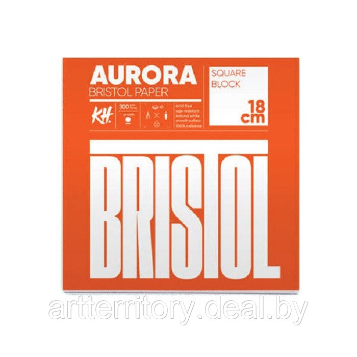 Альбом-склейка для графики Aurora Bristol RAW, 18х18 см, 300 г/м2, 20 листов, целлюлоза 100%