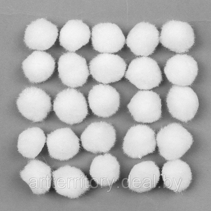 Шарики из фетра Сима-ленд Бомбошки, белые, D-2 см, 25 штук - фото 2 - id-p220982802