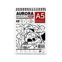 Альбом на спирали Bristol Aurora (портрет), A5, 180г/м2, 15 листов, целлюлоза 100%