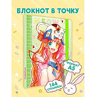 Блокнот Tochkabook Anime Pets. Девочка с котиком, А5, 100 г/м2, 72 листа, точка, твердая обложка
