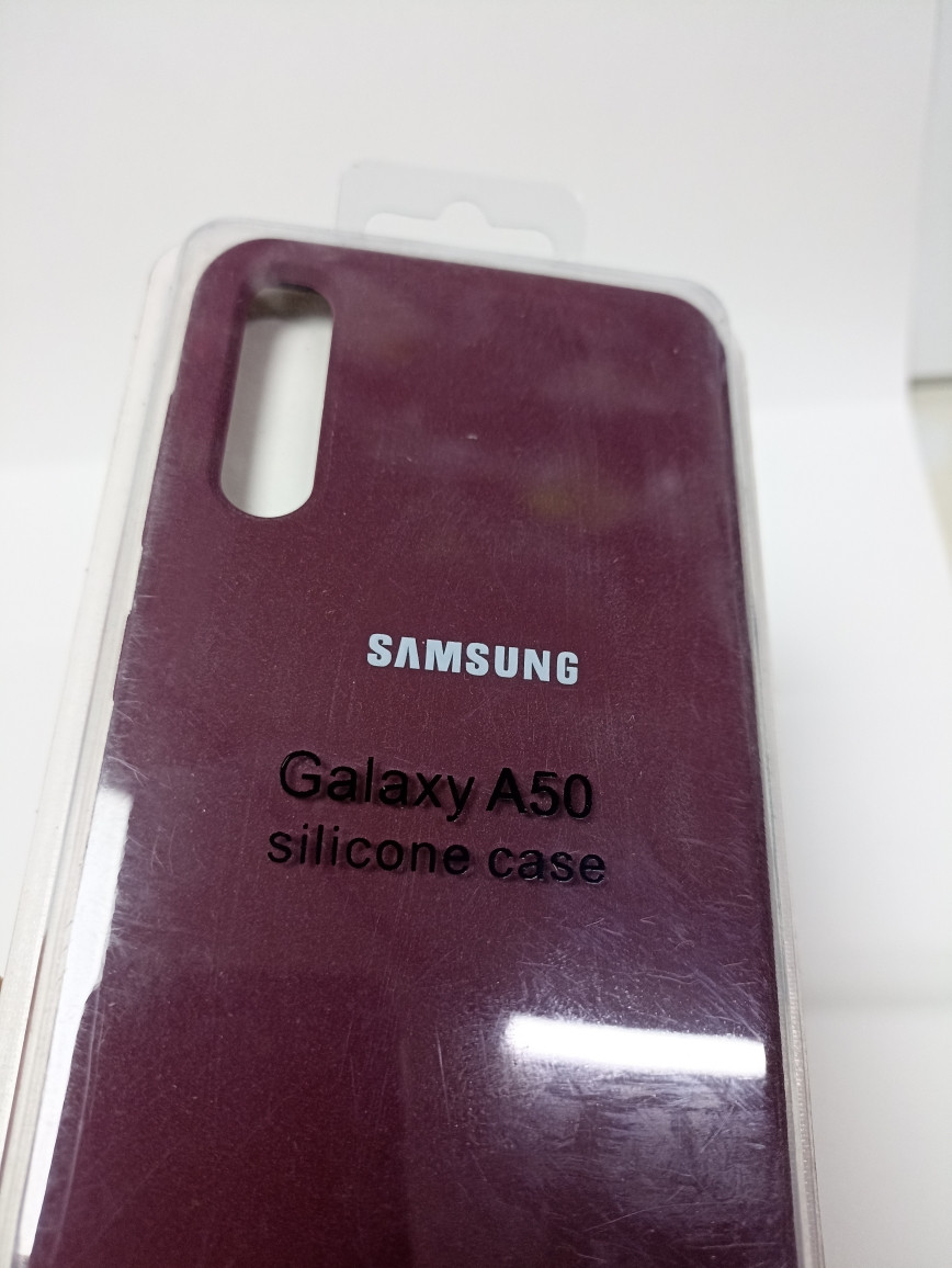 Чехол Samsung A50 Silicon Case бордо - фото 1 - id-p220984985