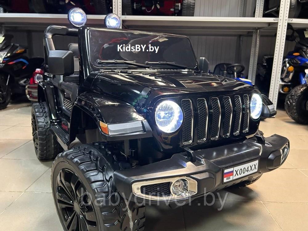 Детский электромобиль RiverToys X004XX (черный глянец) Полноприводный