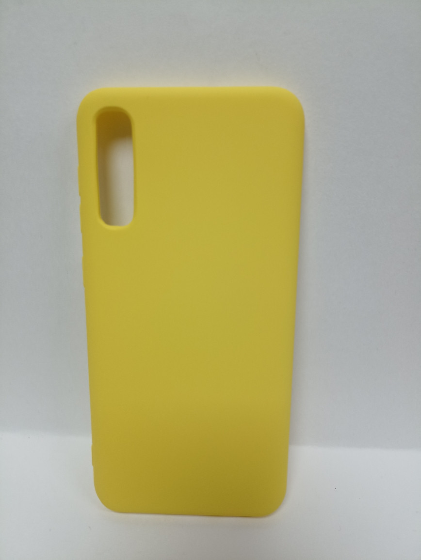 Чехол Samsung A50 soft touch желтый - фото 1 - id-p220985239