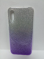 Чехол Samsung A50 с блестками фиолетовый