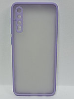 Чехол Samsung A50 матовый с фиолетовым ободком