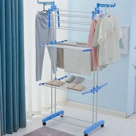 Многофункциональная передвижная полка - вешалка для хранения и сушки одежды Clothes Hanger / Сушилка для