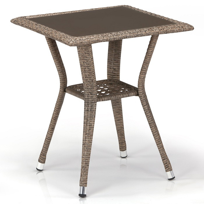 Плетеный стол T25-W56-50x50 Light brown - фото 1 - id-p221028332