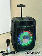 Портативная колонка BT SPEAKER, микрофон, пульт, подсветка ZQS8123