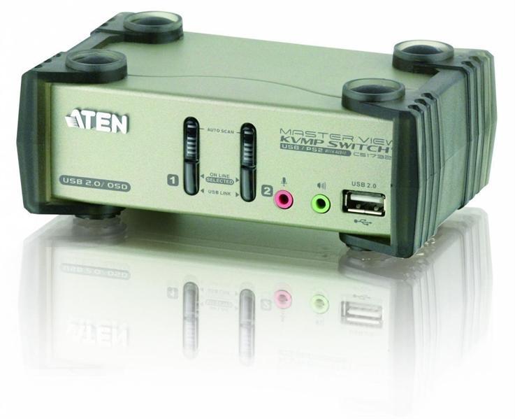 Переключатель электронный ATEN 2-Port PS/2-USB VGA/Audio KVMP Switch with OSD - фото 1 - id-p221029992