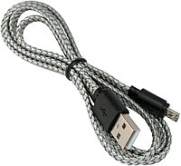 Кабель USB 2.0 micro CC-mUSB2-AMBM-FL-1M Gembird USB2.0 AM/MicroUSB, 2.1А, 12W, медь, нейлоновая оплетка,1м,