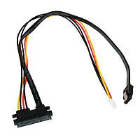 Кабель SATA CC-XH2.54-SATA-30CM Gembird Combo SATA, XH2.54 4pin+ Sata 7pin / Sata 7+15pin, медн.проводник,