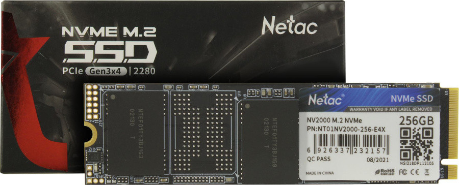 Накопитель SSD 256 Gb M.2 2280 M Netac NV2000 NT01NV2000-256-E4X - фото 1 - id-p212701960