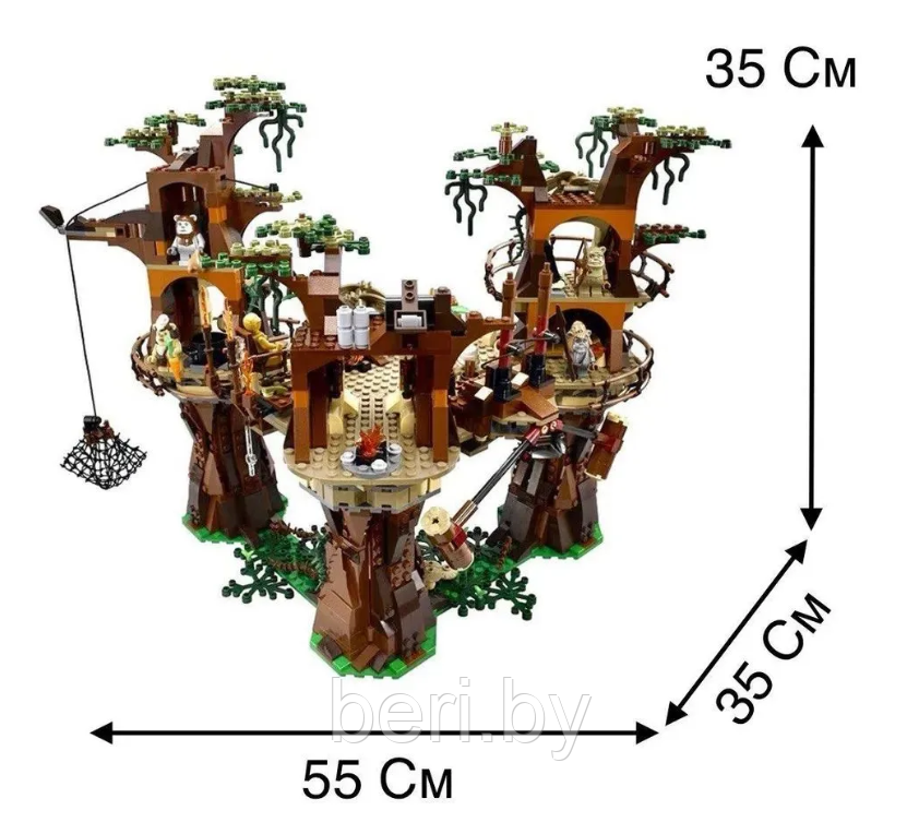 18016 Конструктор Star Wars Звездные войны Деревня Эвоков, 1990 деталей, аналог Lego Star Wars 10236 - фото 5 - id-p221030057