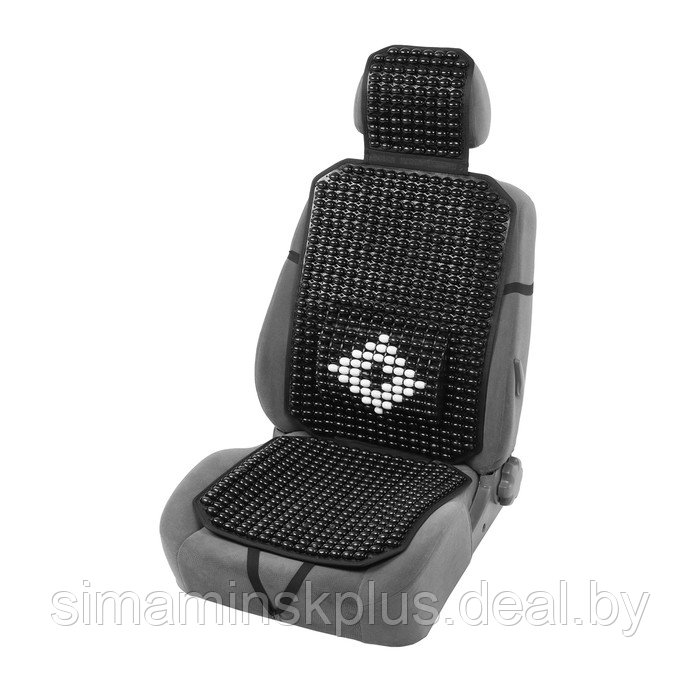 Накидка-массажёр на сиденье, 126×43 см, с поясничной опорой, черный - фото 1 - id-p221030732