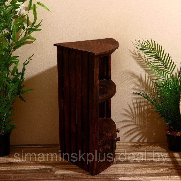 Стеллаж угловой "Бали стайл" 40х40х70 см, дерево албезия, коричневый - фото 5 - id-p221030988