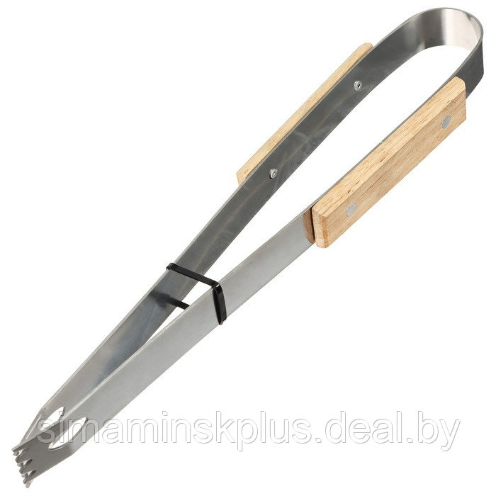 Набор для барбекю Maclay: вилка, щипцы, лопатка, нож, 33 см - фото 8 - id-p221031235