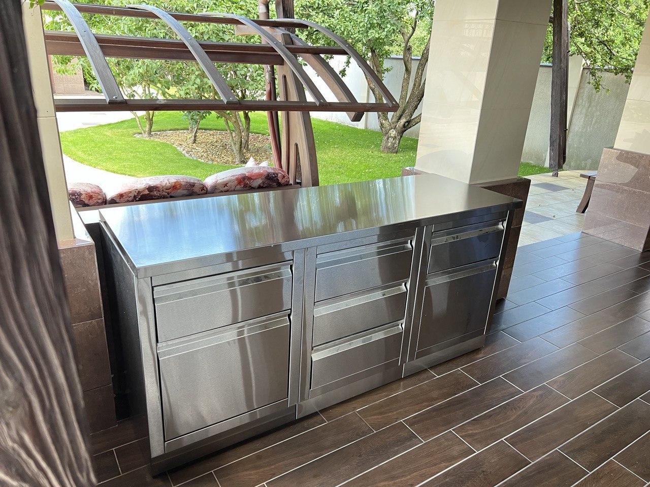 Шкаф-стол кухонный из нержавеющей стали - фото 7 - id-p221031404