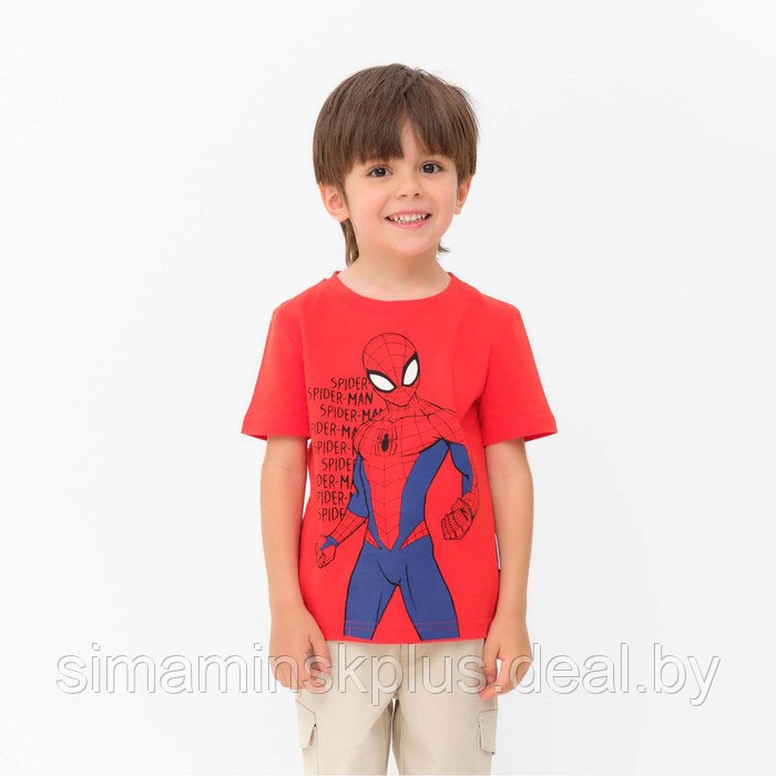 Футболка MARVEL "Spider man hero", рост 110-116 (32), красный - фото 1 - id-p221031575