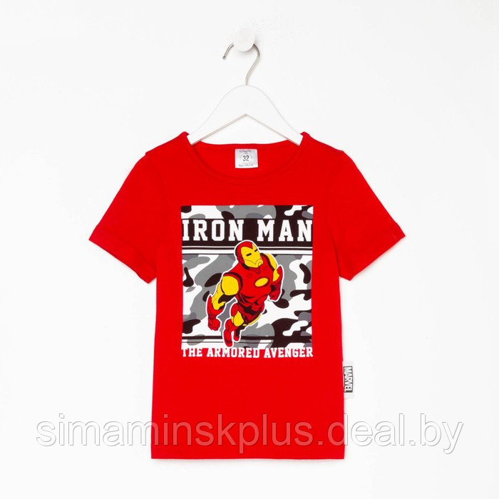 Футболка детская "Iron man" Мстители, рост 86-92, красный - фото 1 - id-p221031582