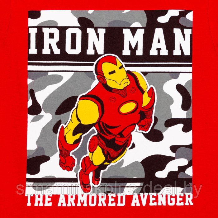 Футболка детская "Iron man" Мстители, рост 86-92, красный - фото 2 - id-p221031582