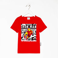 Футболка детская "Iron man" Мстители, рост 110-116, красный