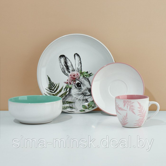 Набор посуды на 4 персоны «Лесные персонажи», 16 предметов: 4 тарелки 23 см, 4 миски 14,5 см, 4 кружки 250 мл, - фото 3 - id-p221031744