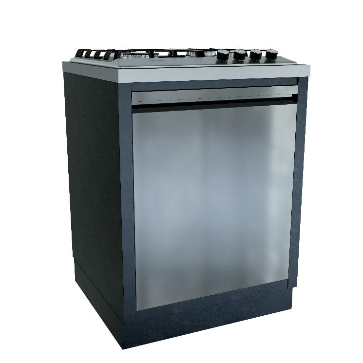 Шкаф под газовую поверхность кухонный из нержавеющей стали - фото 1 - id-p221032308