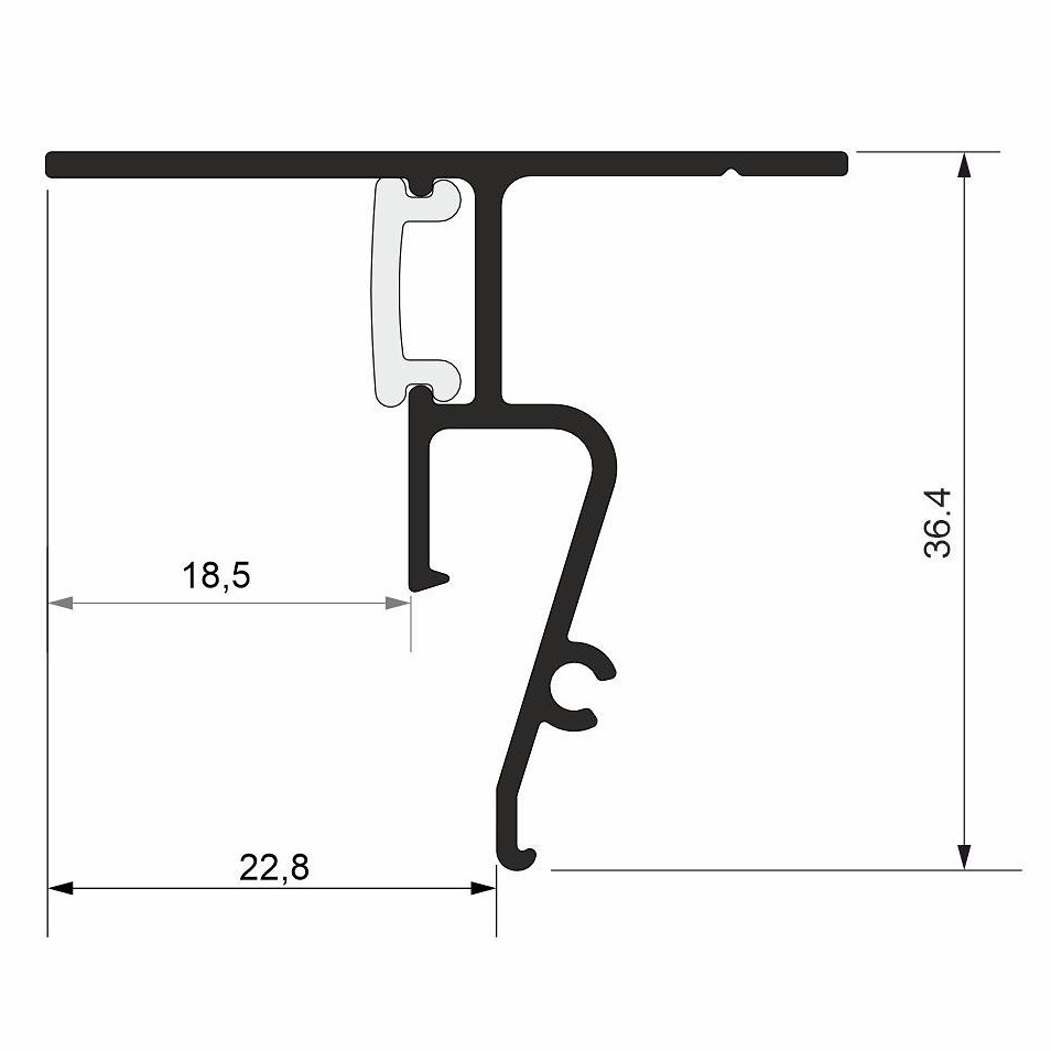 Профиль "парящий" с рассеивателем CONTOUR PRO LUX, потолочный - фото 3 - id-p88688501