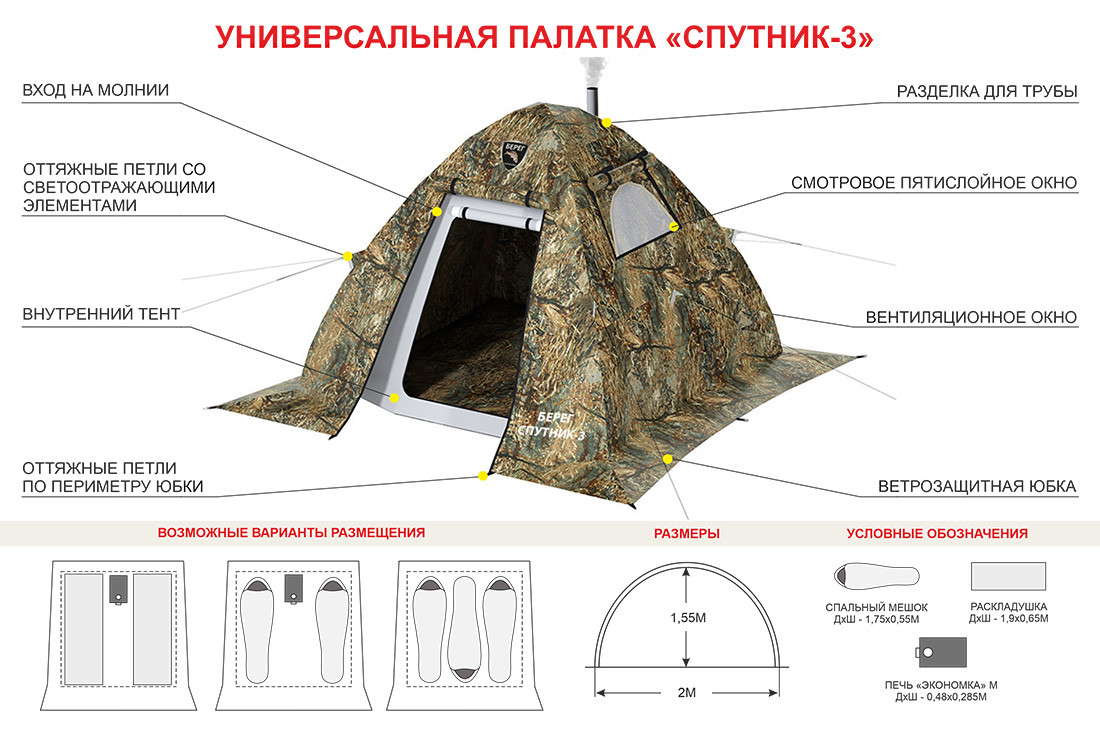 Берег Палатка Спутник-3 - фото 1 - id-p221049650