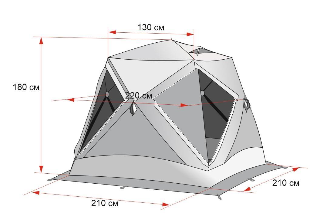 Зимняя палатка Лотос Куб 3 Классик А8 (Оранжевый) - фото 3 - id-p221077886