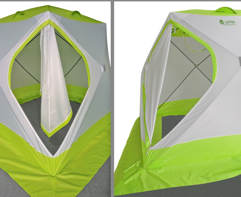 Утепленная палатка Лотос Куб 3 Классик С9Т (Салатовый) - фото 5 - id-p221077888