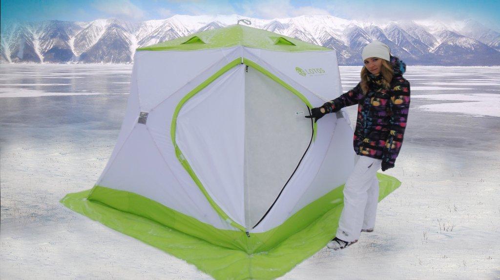 Утепленная палатка Лотос Куб 3 Классик С9Т (Салатовый) - фото 6 - id-p221077888